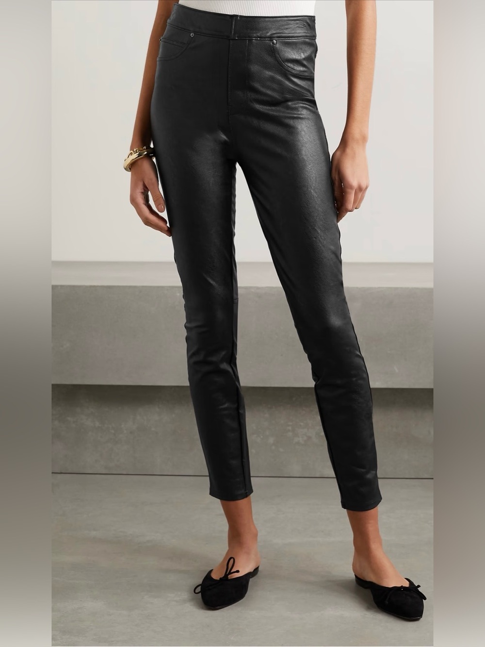 Spanx Like Leather faux stretch-leather pants - Black